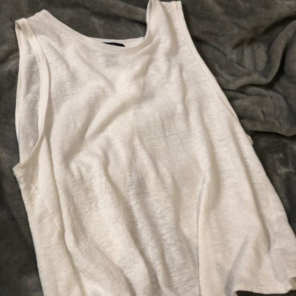 Forever 21 white tank top with open back